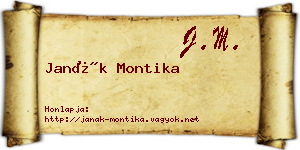 Janák Montika névjegykártya